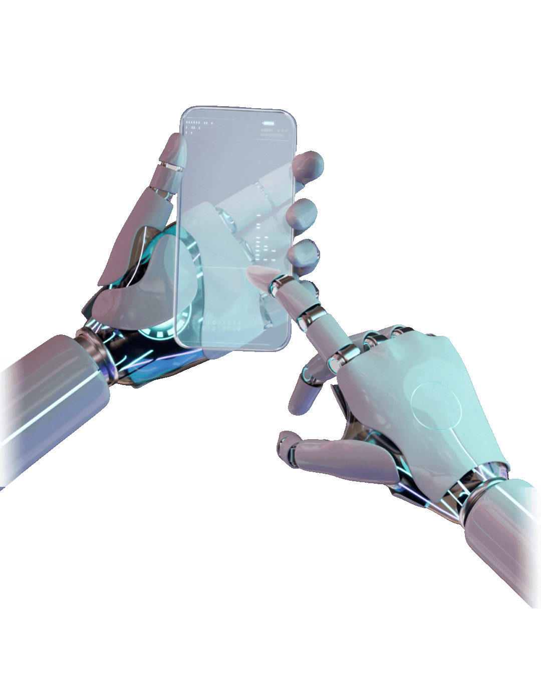 Mão robótica representando automação e tecnologia aplicada aos negócios